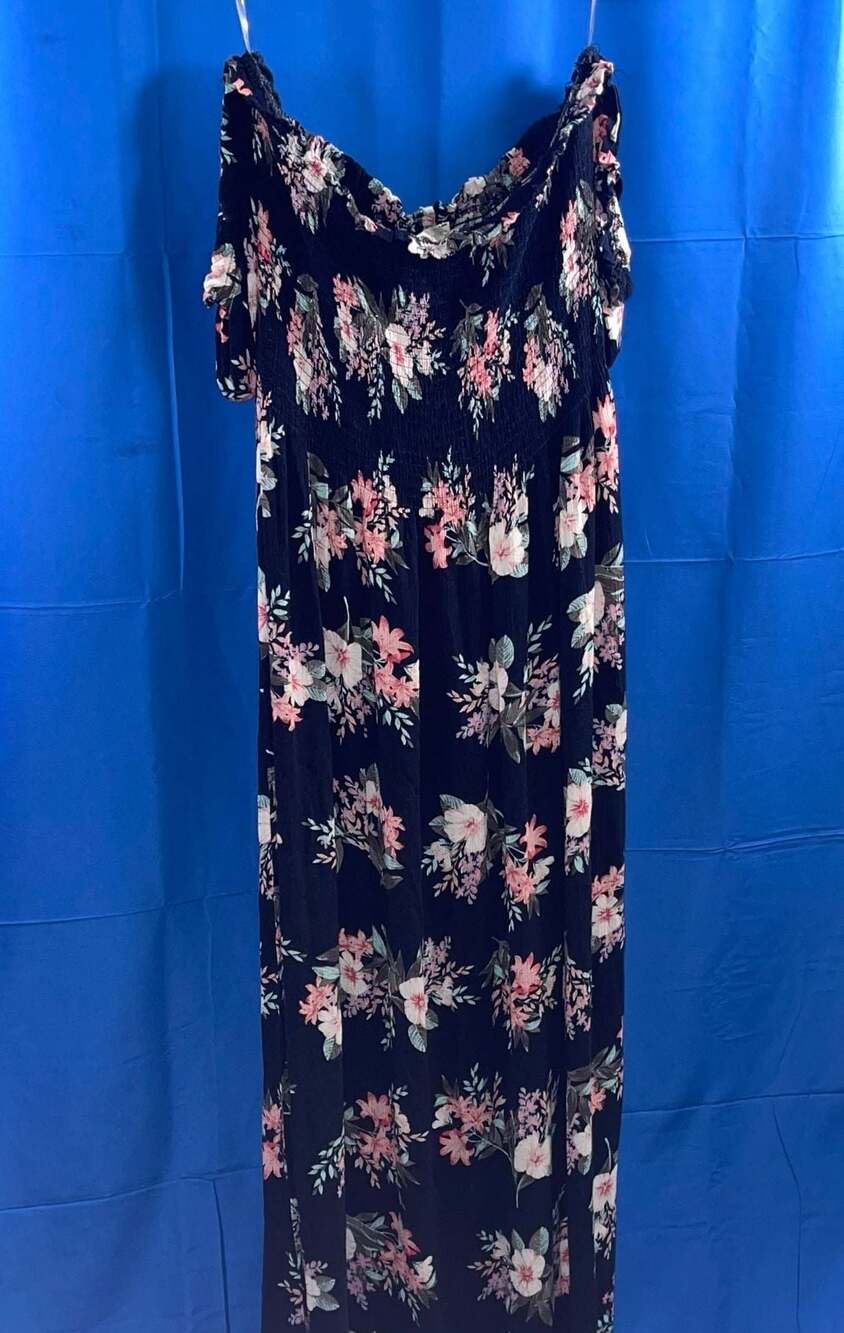 3XL - Wild Jasmine Floral Off-Shoulder Maxi Dress